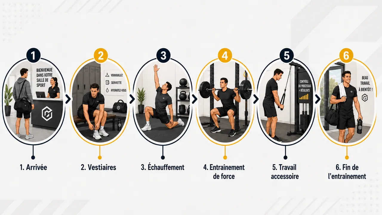 Circulation des membres dans un gym commercial